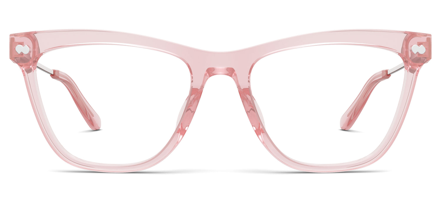 The Harper - Pink Clear Acetate Rose Gold Metal - Carousel2 - Pair Eyewear