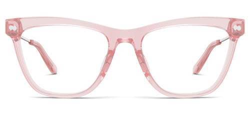 The Harper - Pink Clear Acetate Rose Gold Metal - Secondary Image - Pair Eyewear