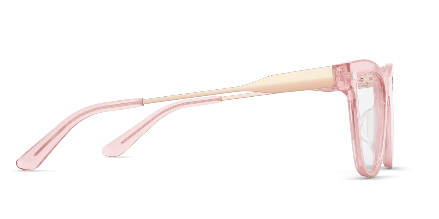 The Harper - Pink Clear Acetate Rose Gold Metal - Carousel3 - Pair Eyewear