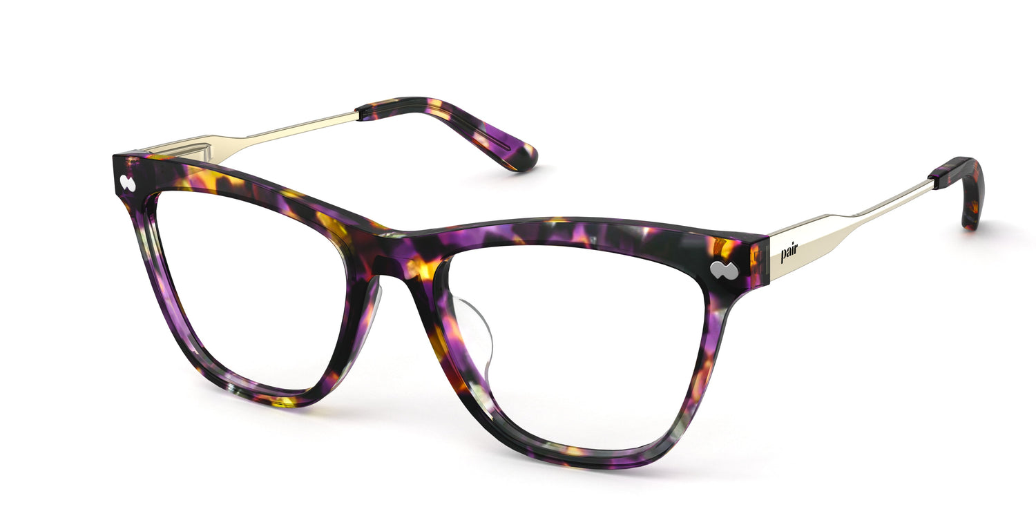 The Harper - Purple Confetti Tortoise Acetate Gold Metal - Carousel1 - Pair Eyewear