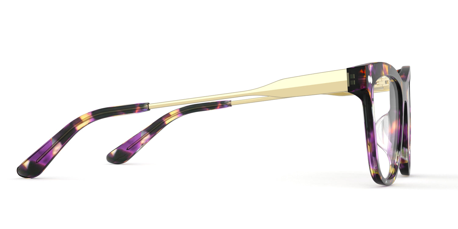 The Harper - Purple Confetti Tortoise Acetate Gold Metal - Carousel3 - Pair Eyewear
