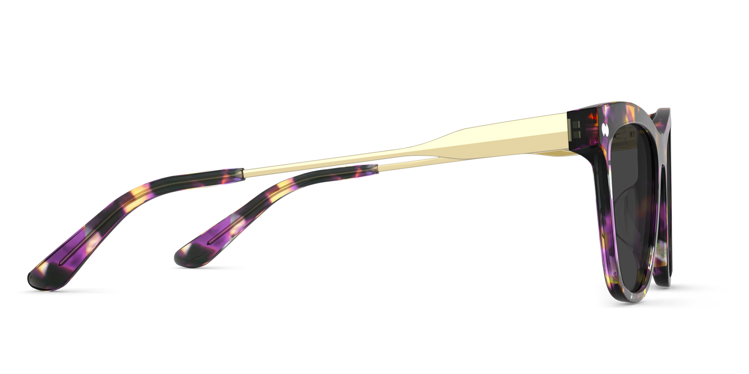 The Harper - Purple Confetti Tortoise Acetate Gold Metal Sun - Carousel5 - Pair Eyewear
