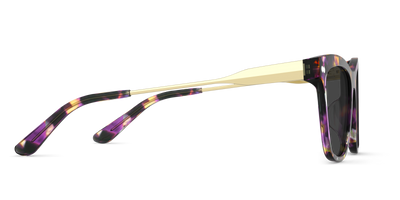 The Harper - Purple Confetti Tortoise Acetate Gold Metal Sun - Thumbnail5 - Pair Eyewear