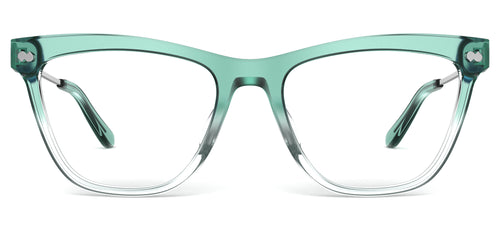 The Harper - Teal Pearlized Gradient Acetate Silver Metal - Secondary Image - Pair Eyewear