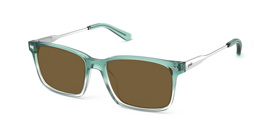 The Kirby - Teal Pearlized Gradient Acetate Silver Metal Sun - Secondary Image - Pair Eyewear