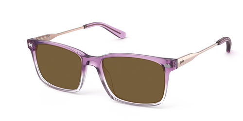 The Kirby - Violet Pearlized Gradient Acetate Rose Gold Metal Sun - Secondary Image - Pair Eyewear
