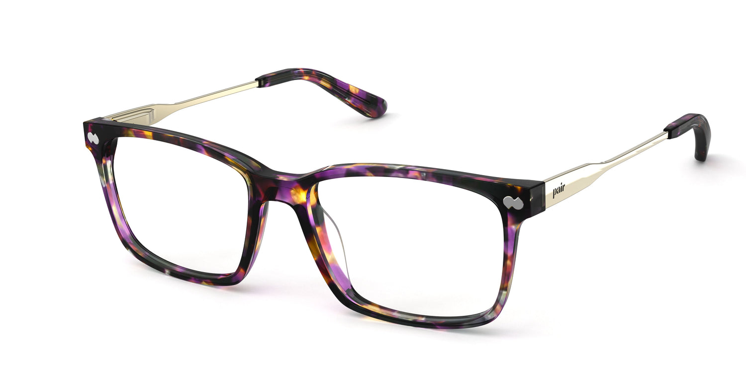 The Kirby - Purple Confetti Tortoise Acetate Gold Metal - Carousel1 - Pair Eyewear