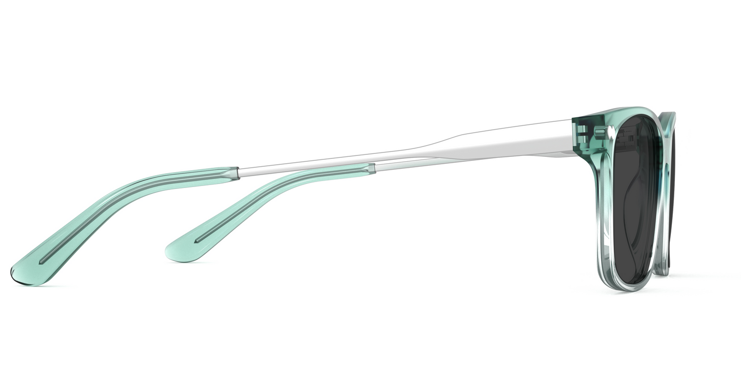 The Kirby - Teal Pearlized Gradient Acetate Silver Metal Sun - Carousel5 - Pair Eyewear