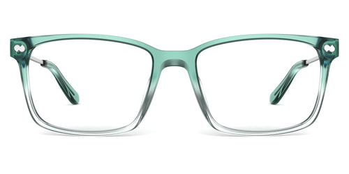 The Kirby - Teal Pearlized Gradient Acetate Silver Metal - Secondary Image - Pair Eyewear