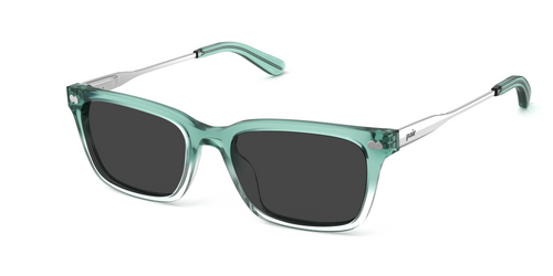 The Larkin - Teal Pearlized Gradient Acetate Silver Metal Sun - Pair Eyewear
