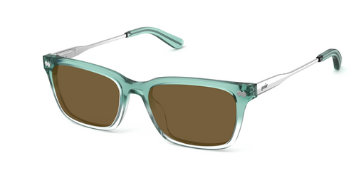 The Larkin - Teal Pearlized Gradient Acetate Silver Metal Sun - Secondary Image - Pair Eyewear