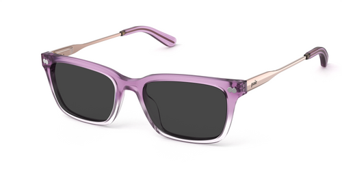The Larkin - Violet Pearlized Gradient Acetate Rose Gold Metal Sun - Pair Eyewear