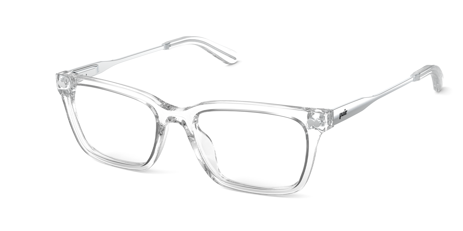 The Larkin - Crystal Clear Acetate Silver Metal - Carousel1 - Pair Eyewear