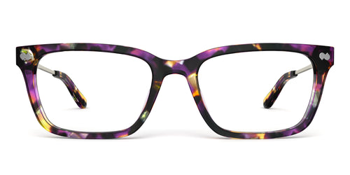 The Larkin - Purple Confetti Tortoise Acetate Gold Metal - Secondary Image - Pair Eyewear