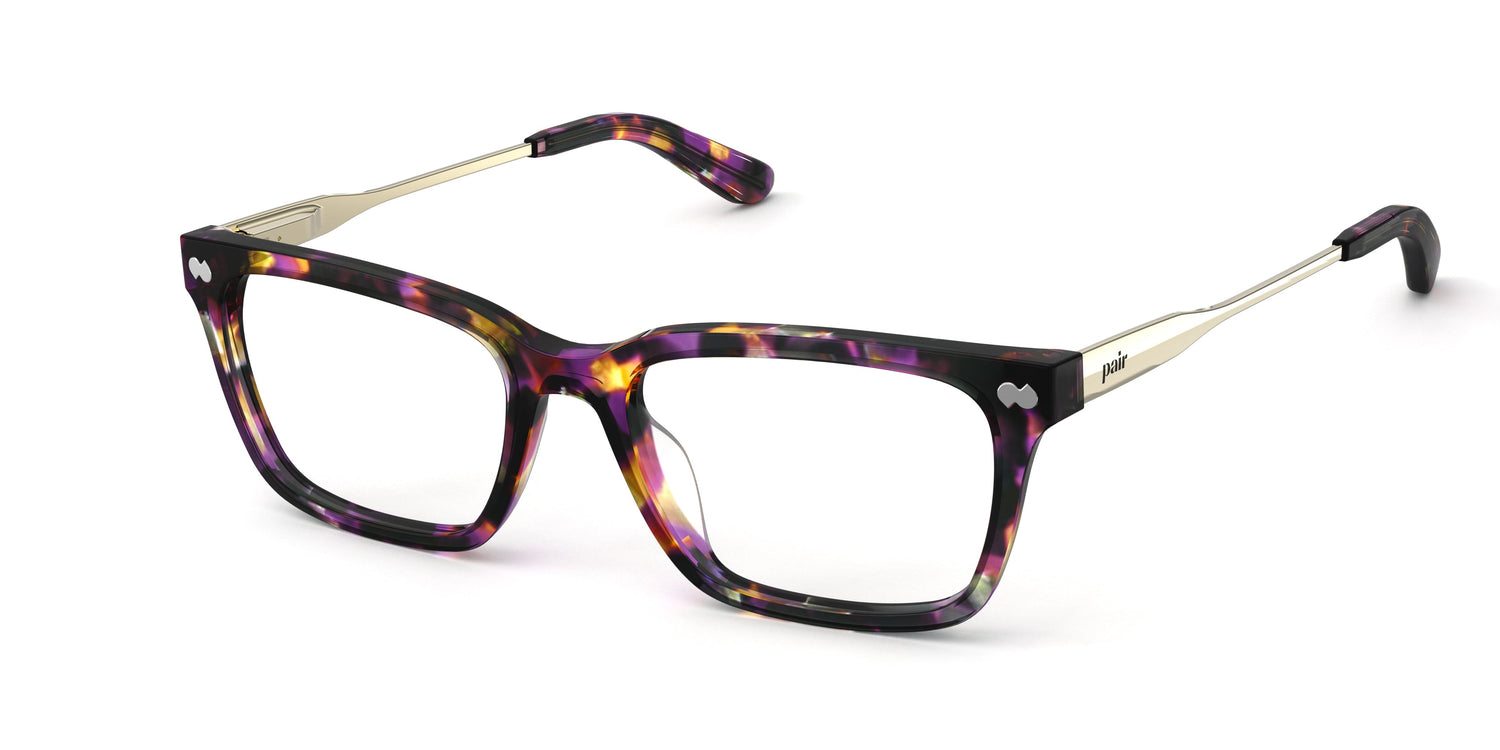 The Larkin - Purple Confetti Tortoise Acetate Gold Metal - Carousel1 - Pair Eyewear