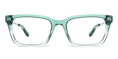 The Larkin - Teal Pearlized Gradient Acetate Silver Metal - Secondary Image - Pair Eyewear