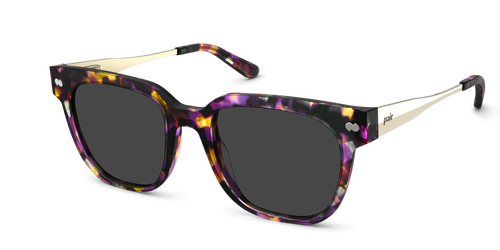 The Murphy - Purple Confetti Tortoise Acetate Gold Metal Sun - Pair Eyewear