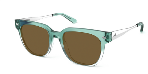 The Murphy - Teal Pearlized Gradient Acetate Silver Metal Sun - Secondary Image - Pair Eyewear