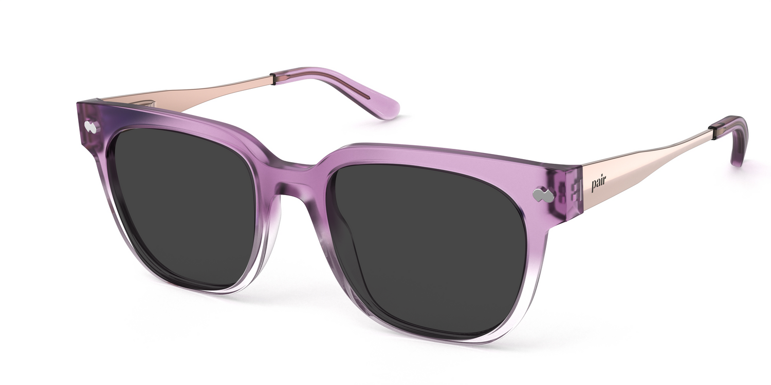The Murphy - Violet Pearlized Gradient Acetate Rose Gold Metal Sun - Carousel1 - Pair Eyewear
