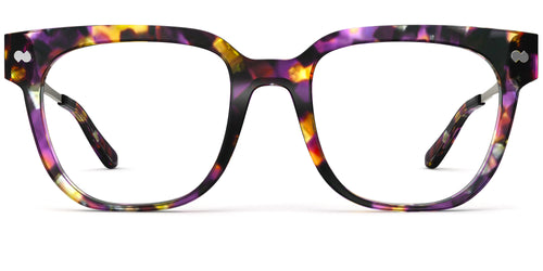 The Murphy - Purple Confetti Tortoise Acetate Gold Metal - Secondary Image - Pair Eyewear