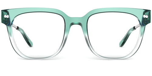 The Murphy - Teal Pearlized Gradient Acetate Silver Metal - Secondary Image - Pair Eyewear