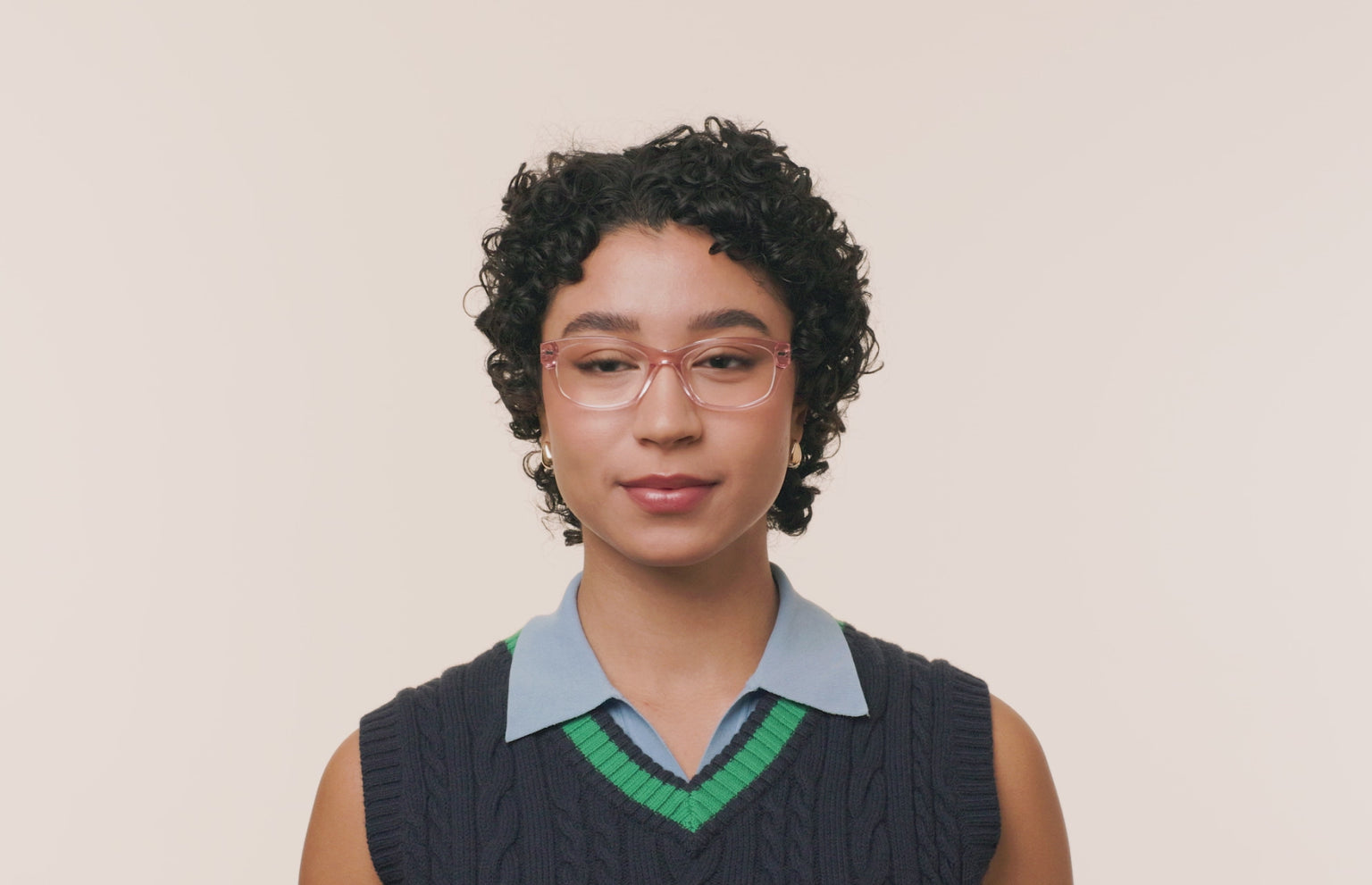 The Addison - Pink Clear Acetate Rose Gold Metal - LifeStyle Thumbnail3 - Pair Eyewear