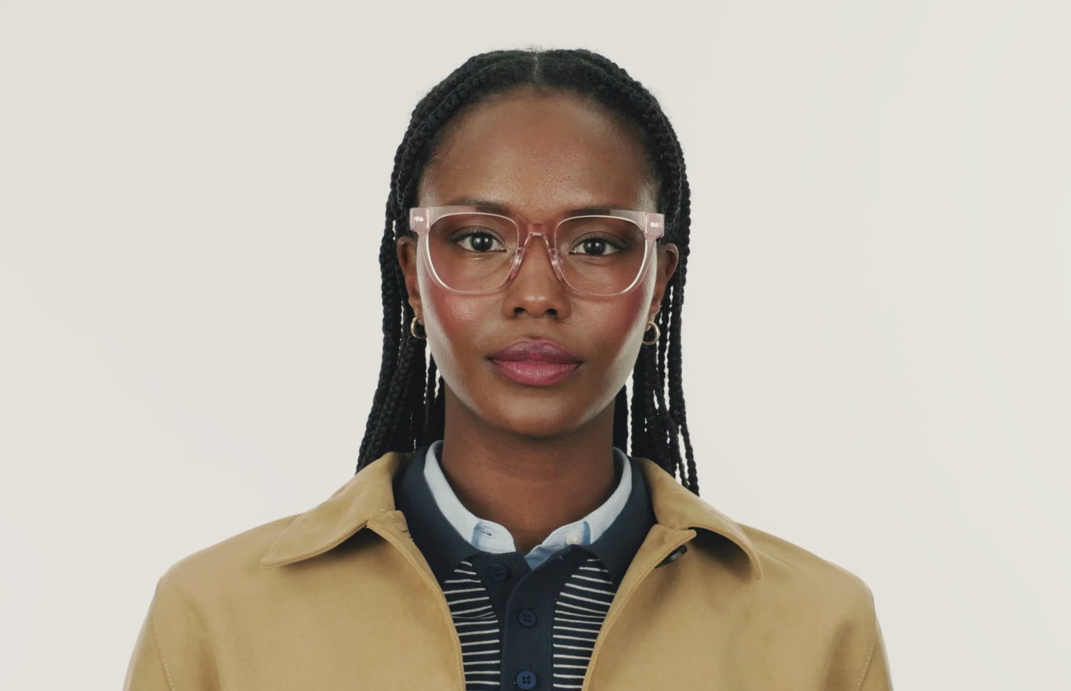 The Murphy - Pink Clear Acetate Rose Gold Metal - LifeStyle Thumbnail3 - Pair Eyewear