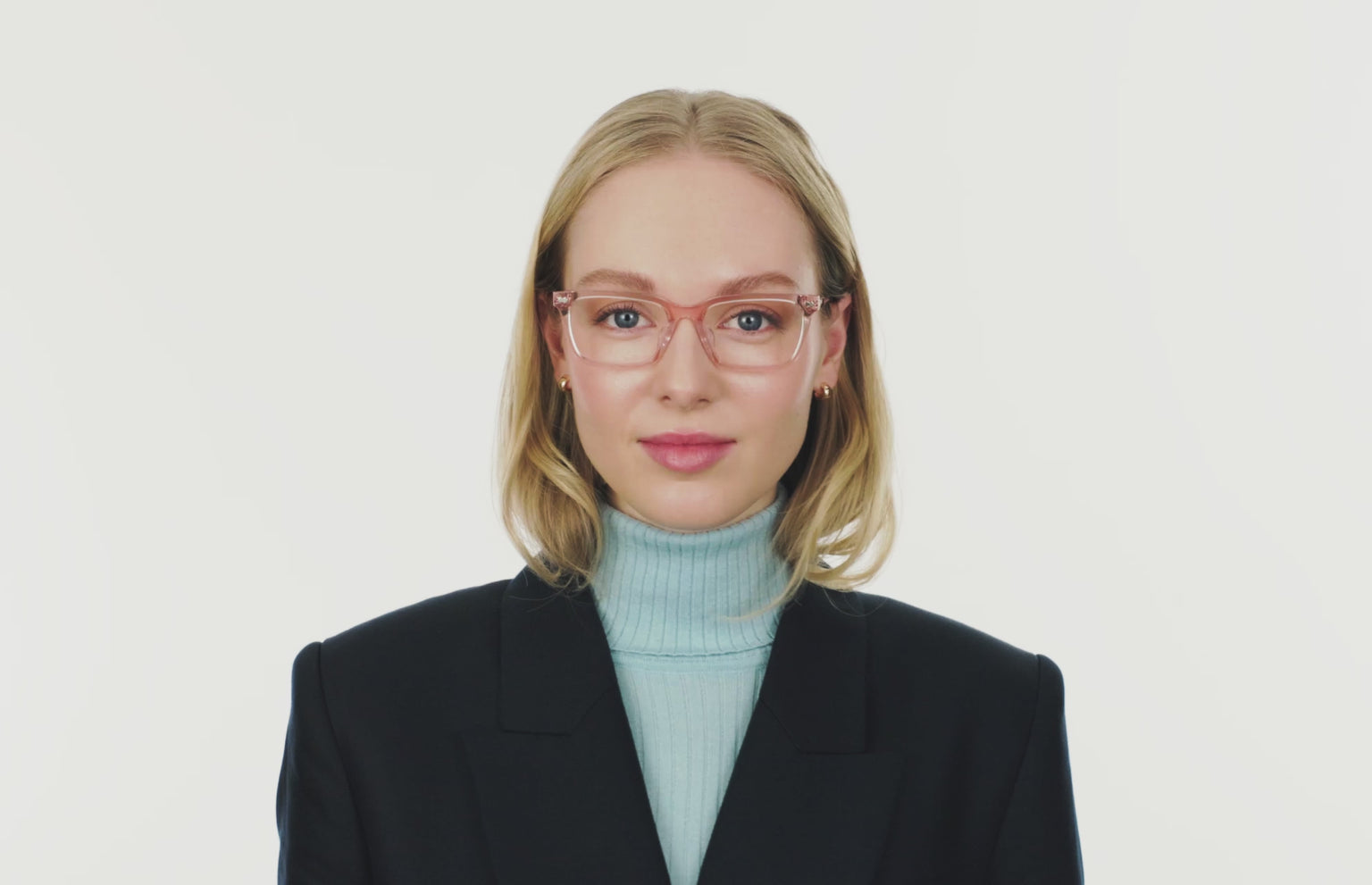 The Larkin - Pink Clear Acetate Rose Gold Metal - LifeStyle Thumbnail3 - Pair Eyewear