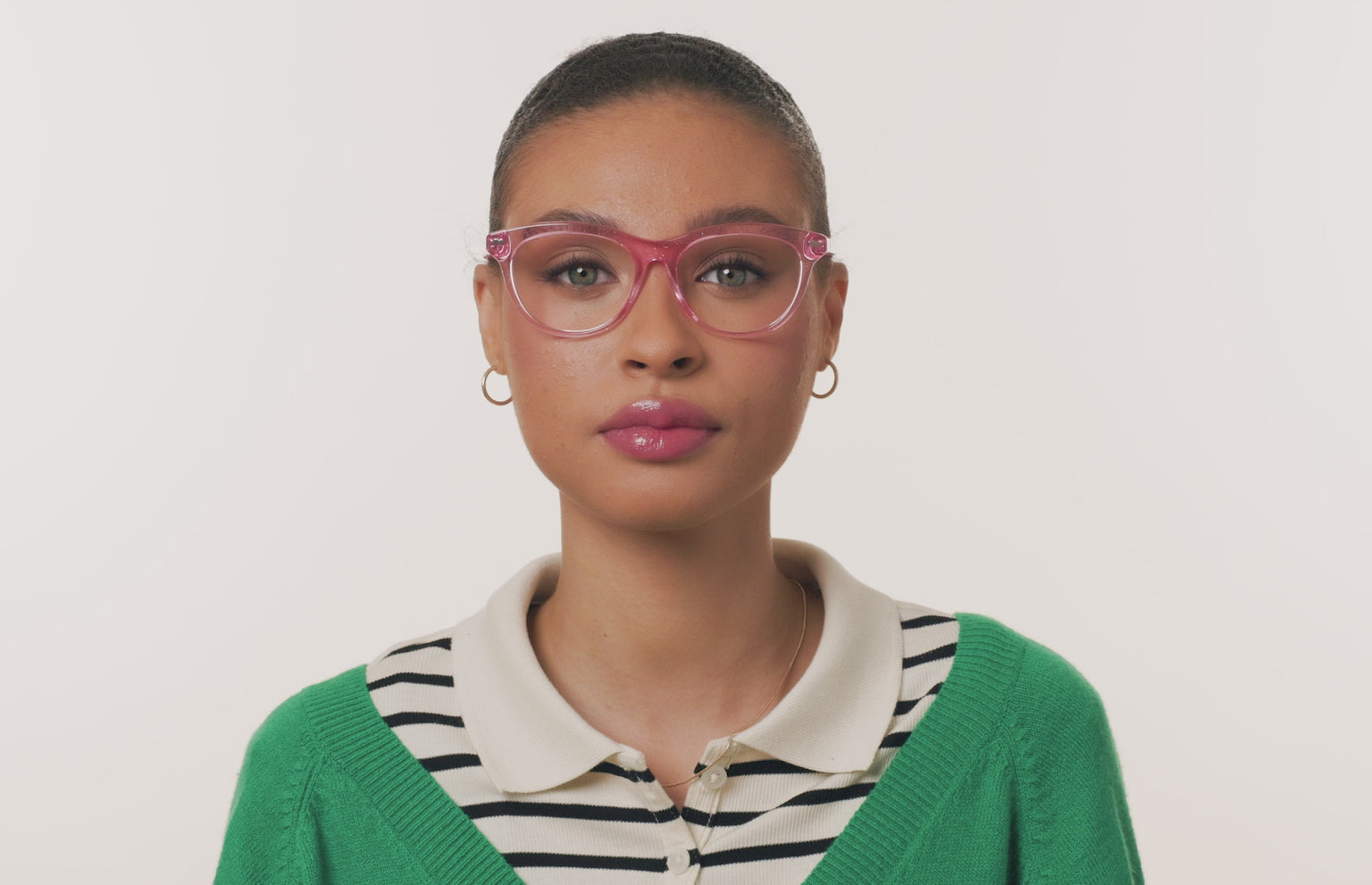 The Brook - Pink Glitter Clear - LifeStyle Thumbnail3 - Pair Eyewear