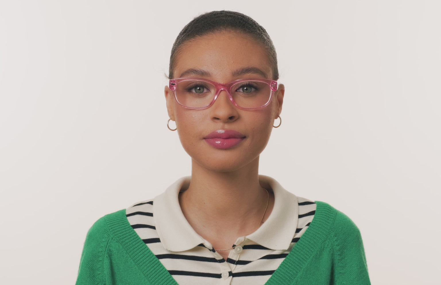 The Addison - Pink Glitter Clear - LifeStyle Thumbnail3 - Pair Eyewear