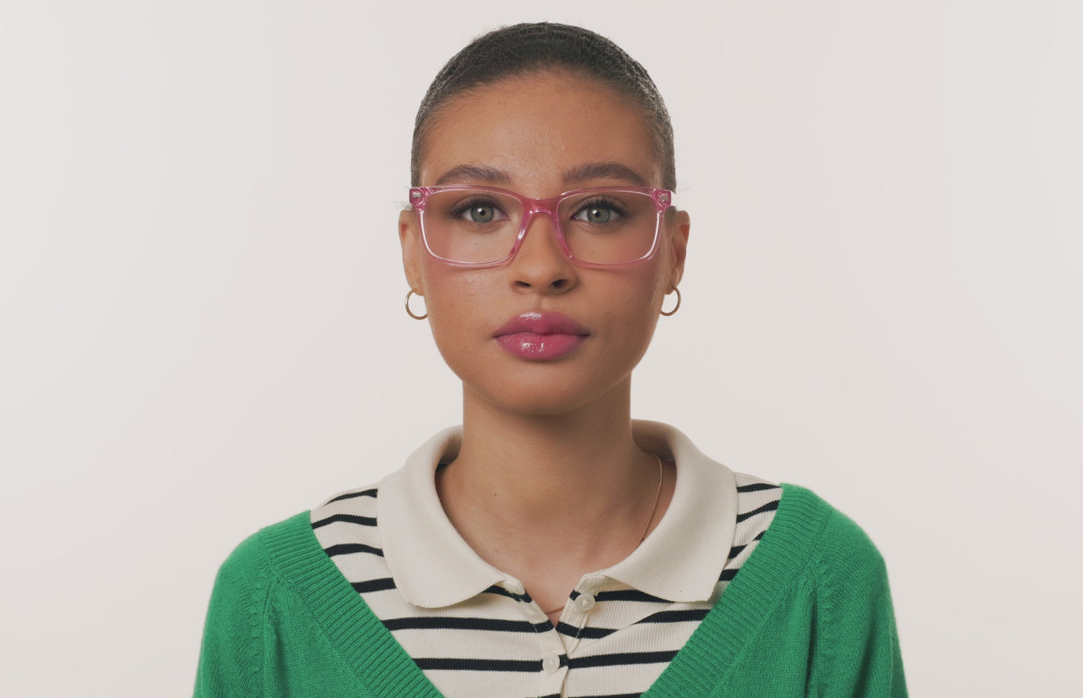 The Kirby - Pink Glitter Clear - LifeStyle Thumbnail3 - Pair Eyewear
