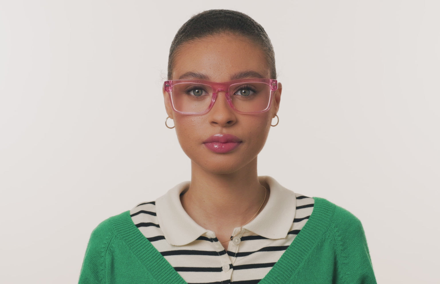 The Drew - Pink Glitter Clear - LifeStyle Thumbnail3 - Pair Eyewear