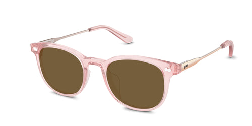 The Reese - Pink Clear Acetate Rose Gold Metal Sun - Secondary Image - Pair Eyewear