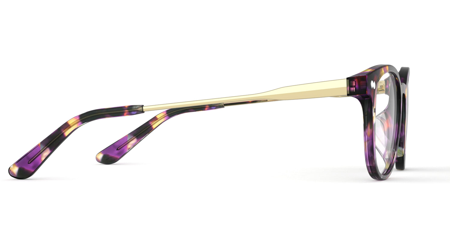 The Reese - Purple Confetti Tortoise Acetate Gold Metal - Carousel3 - Pair Eyewear