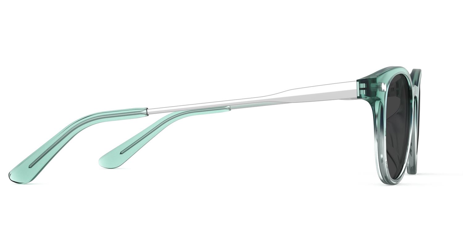 The Reese - Teal Pearlized Gradient Acetate Silver Metal Sun - Carousel5 - Pair Eyewear