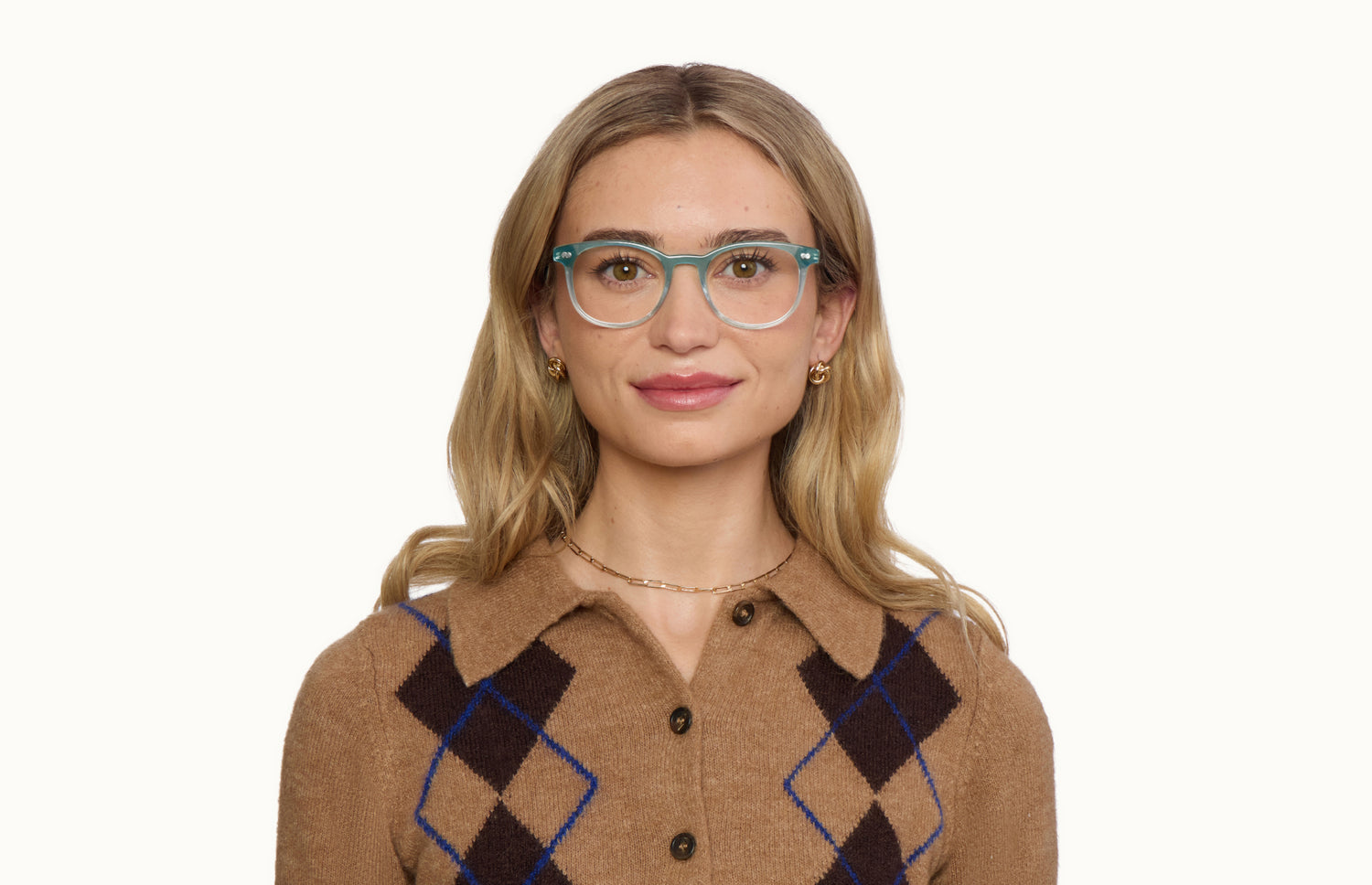 The Reese - Teal Pearlized Gradient Acetate Silver Metal - LifeStyle1 - Pair Eyewear