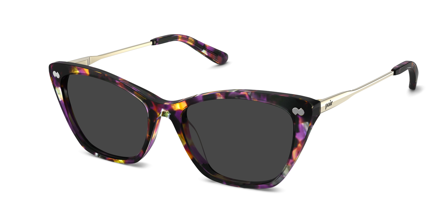 The Wanda - Purple Confetti Tortoise Acetate Gold Metal Sun - Carousel1 - Pair Eyewear