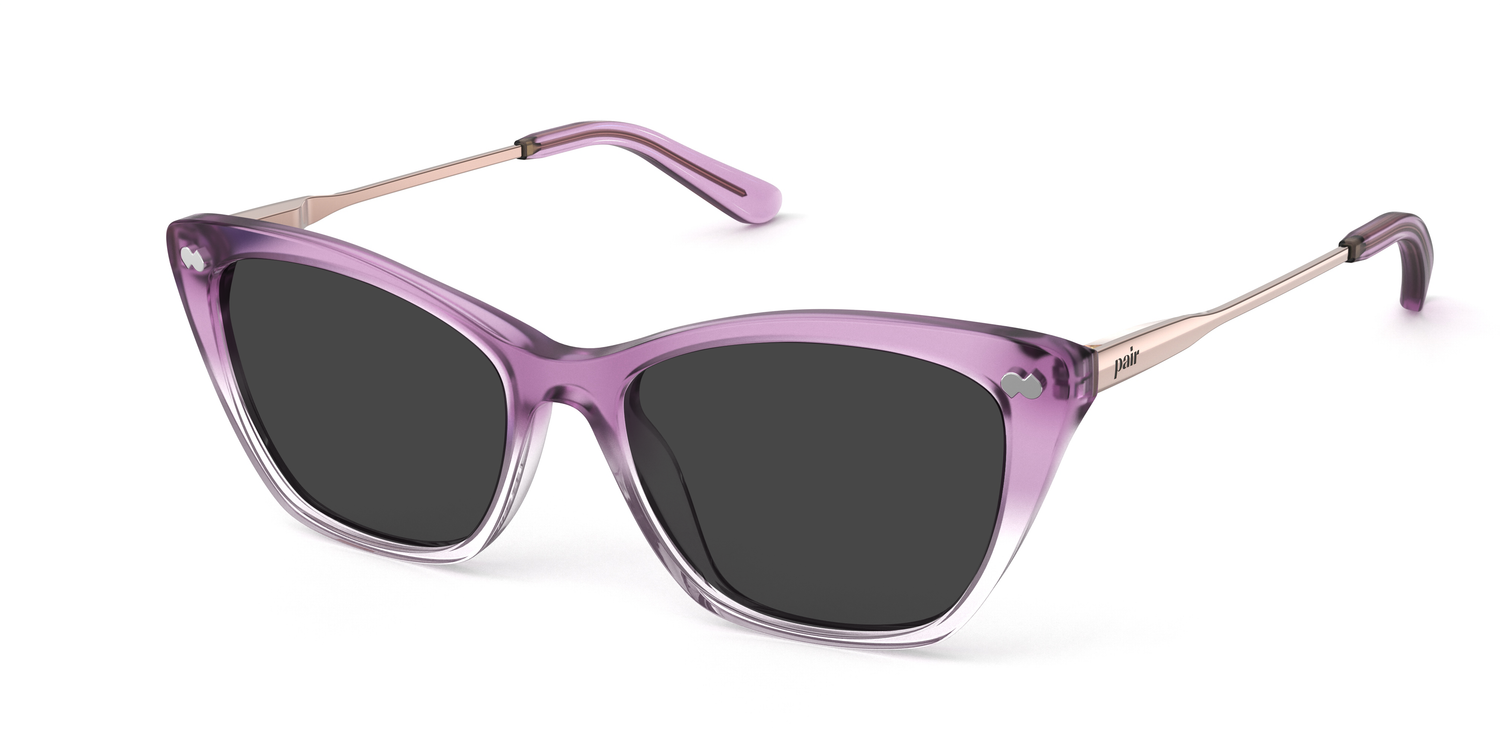 The Wanda - Violet Pearlized Gradient Acetate Rose Gold Metal Sun - Carousel1 - Pair Eyewear