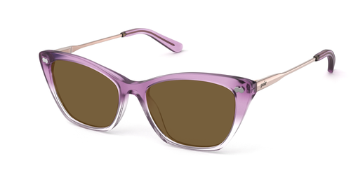 The Wanda - Violet Pearlized Gradient Acetate Rose Gold Metal Sun - Secondary Image - Pair Eyewear