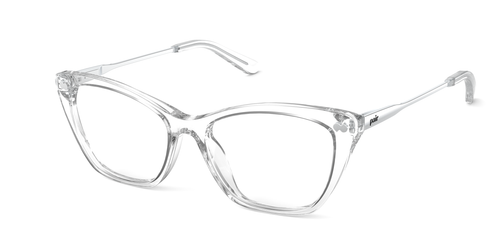 The Wanda - Crystal Clear Acetate Silver Metal - Pair Eyewear