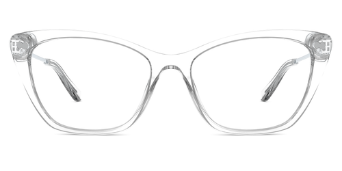 The Wanda - Crystal Clear Acetate Silver Metal - Secondary Image - Pair Eyewear