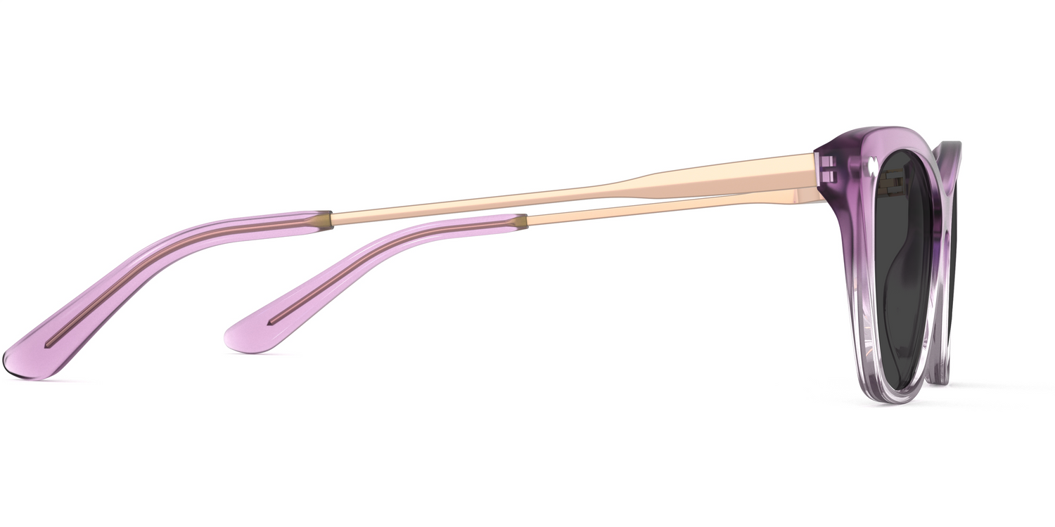 The Wanda - Violet Pearlized Gradient Acetate Rose Gold Metal Sun - Carousel5 - Pair Eyewear