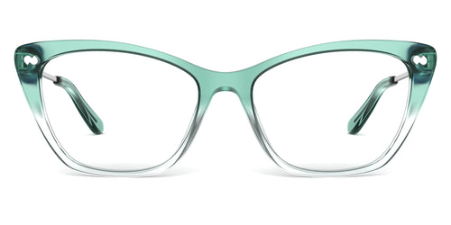 The Wanda - Teal Pearlized Gradient Acetate Silver Metal - Secondary Image - Pair Eyewear