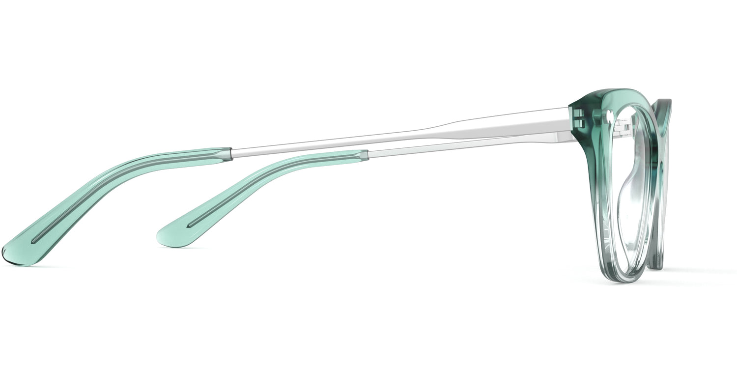 The Wanda - Teal Pearlized Gradient Acetate Silver Metal - Carousel3 - Pair Eyewear