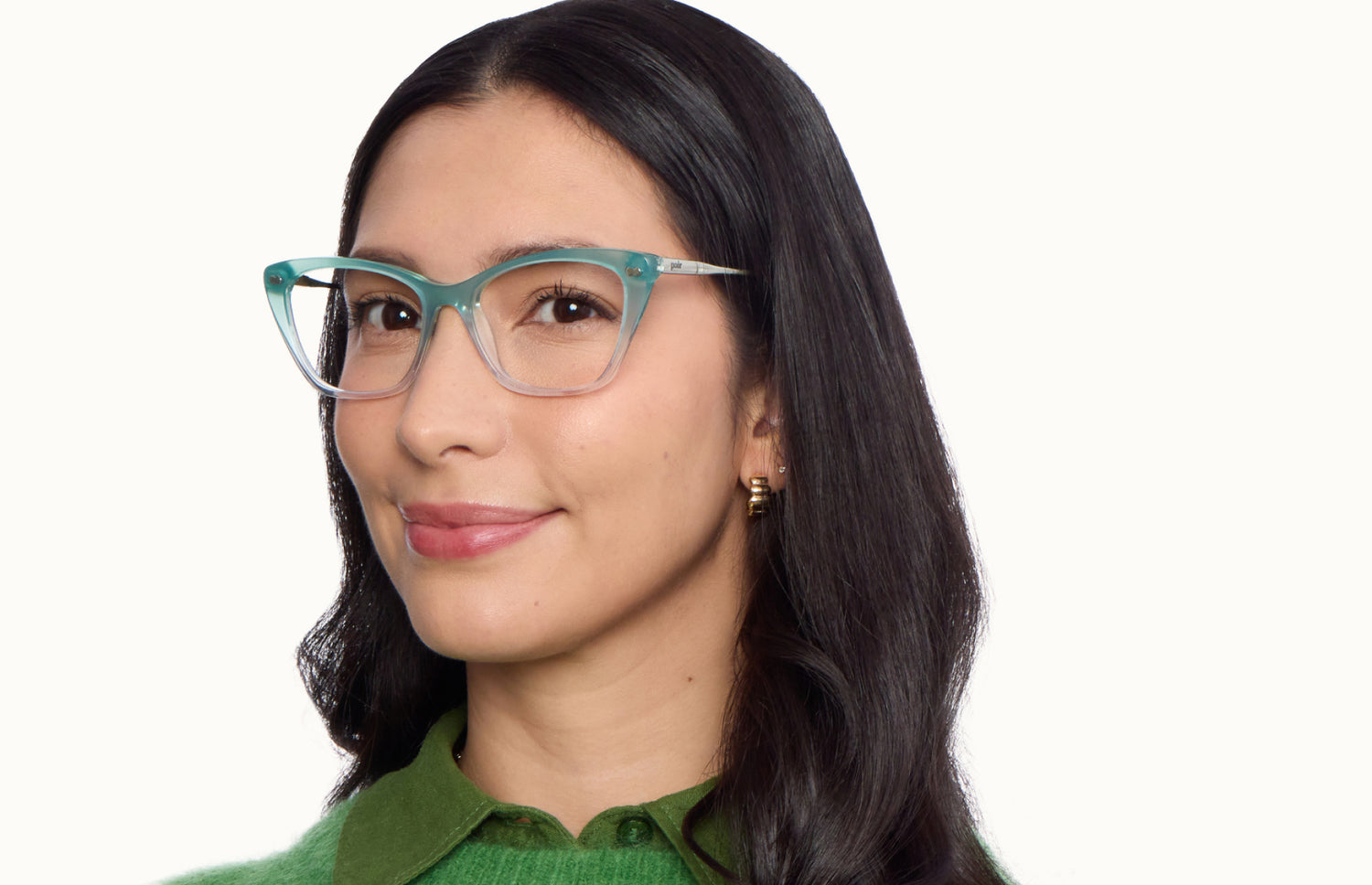 The Wanda - Teal Pearlized Gradient Acetate Silver Metal - LifeStyle2 - Pair Eyewear