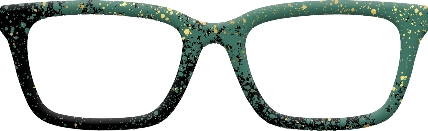 The Green Splatter - Front Top Image - Pair Eyewear